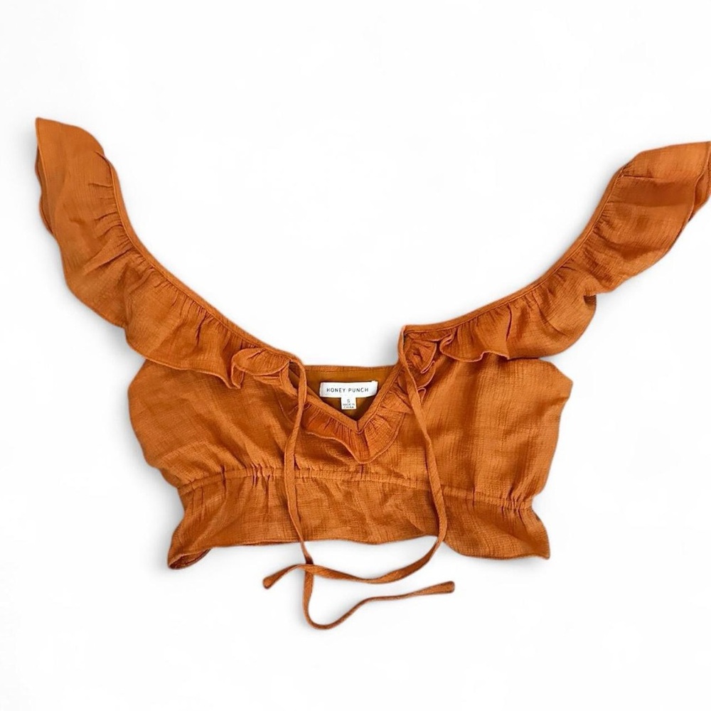 Orange Ruffle Crop Top